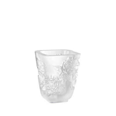 Pivoines Small Vase Clear Crystal Lalique
