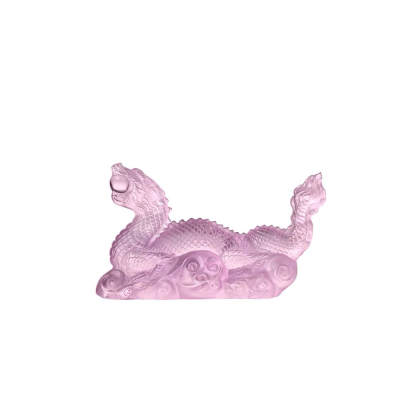 Tianlong Dragon Sculpture Pink Crystal Lalique