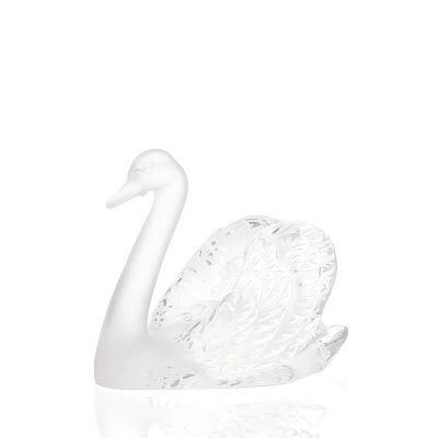 Swan Head Up Sculpture Clear Crystal Lalique